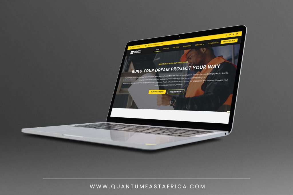 website mockup by Quantum dynamics website development company in uganga